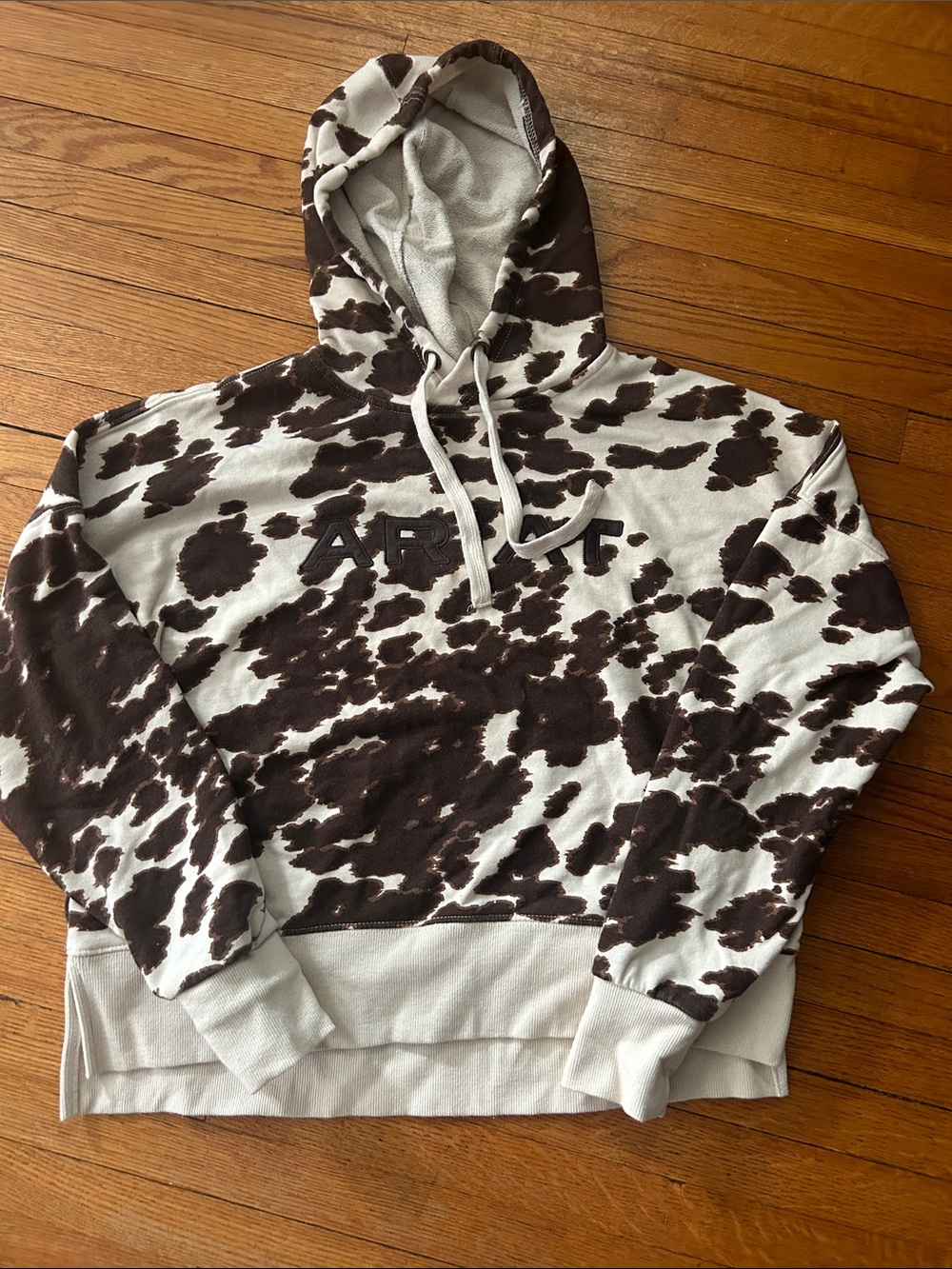 Ariat Brown & Cream Cowprint Zip-Up Hoodie